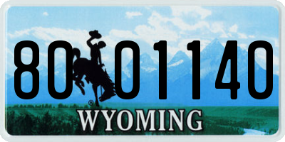 WY license plate 8001140