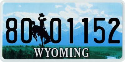 WY license plate 8001152