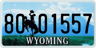 WY license plate 8001557