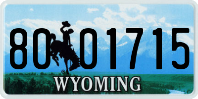 WY license plate 8001715