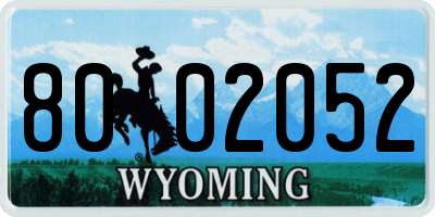 WY license plate 8002052