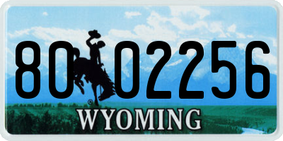 WY license plate 8002256