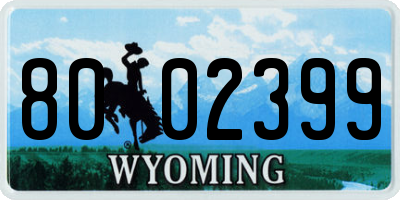 WY license plate 8002399