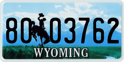 WY license plate 8003762