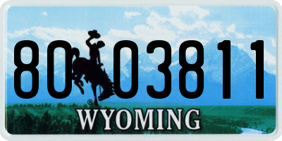 WY license plate 8003811