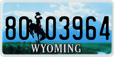 WY license plate 8003964