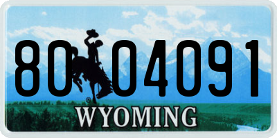 WY license plate 8004091