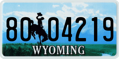 WY license plate 8004219