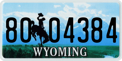 WY license plate 8004384