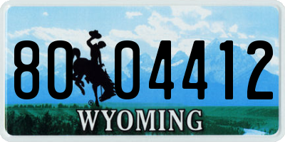 WY license plate 8004412