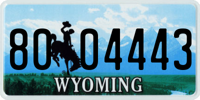 WY license plate 8004443