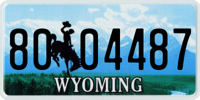 WY license plate 8004487