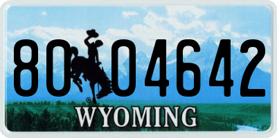 WY license plate 8004642