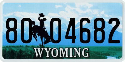 WY license plate 8004682