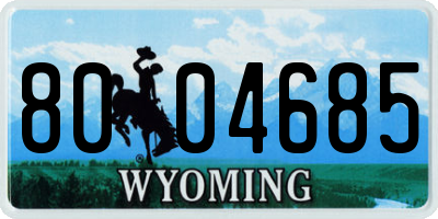 WY license plate 8004685