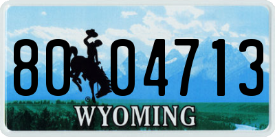 WY license plate 8004713