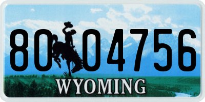 WY license plate 8004756