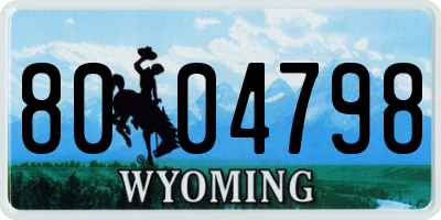 WY license plate 8004798