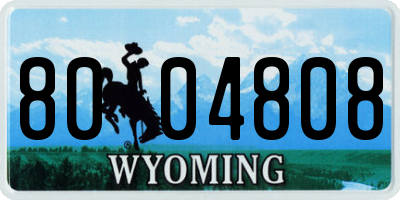 WY license plate 8004808
