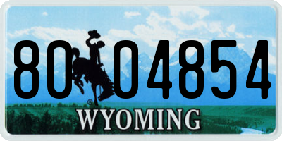 WY license plate 8004854