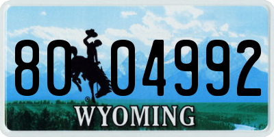 WY license plate 8004992