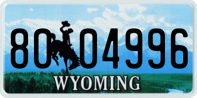 WY license plate 8004996