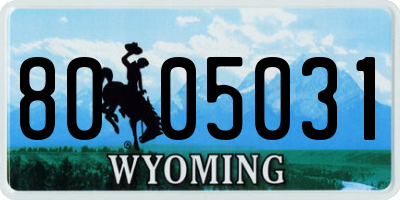 WY license plate 8005031