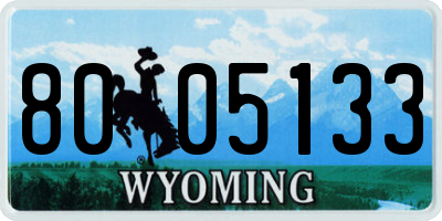 WY license plate 8005133