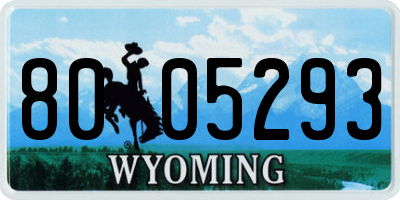 WY license plate 8005293