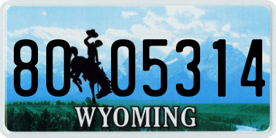 WY license plate 8005314