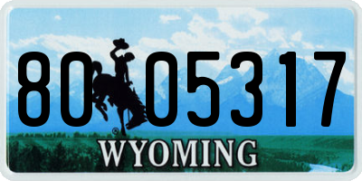 WY license plate 8005317