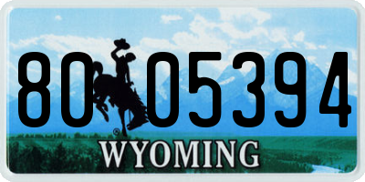 WY license plate 8005394