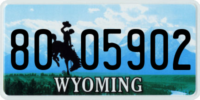 WY license plate 8005902