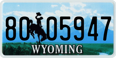 WY license plate 8005947