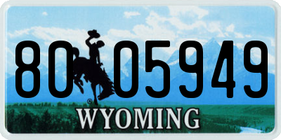 WY license plate 8005949