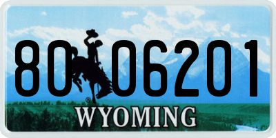 WY license plate 8006201