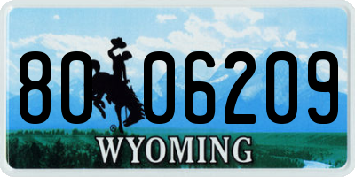 WY license plate 8006209