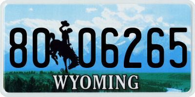 WY license plate 8006265