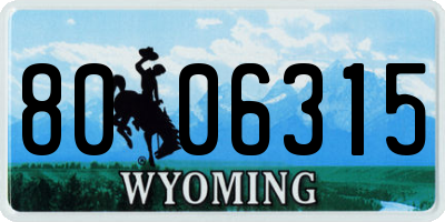 WY license plate 8006315