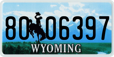 WY license plate 8006397