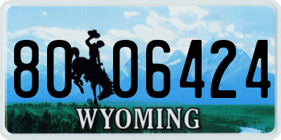 WY license plate 8006424