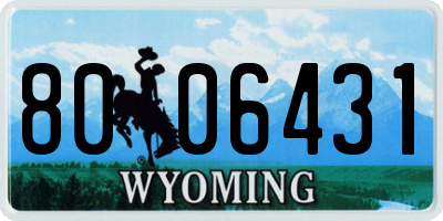 WY license plate 8006431