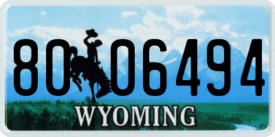 WY license plate 8006494