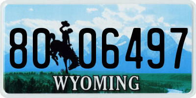 WY license plate 8006497
