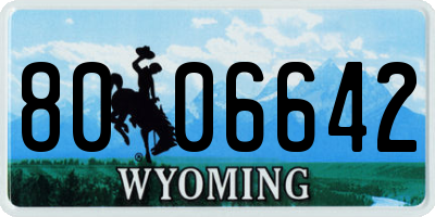 WY license plate 8006642