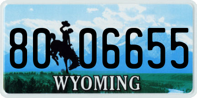 WY license plate 8006655