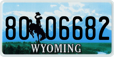 WY license plate 8006682