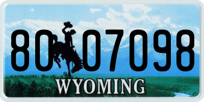 WY license plate 8007098