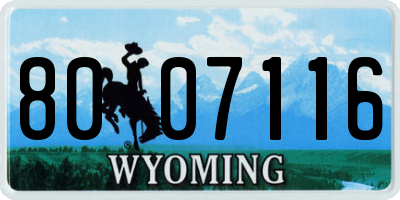 WY license plate 8007116