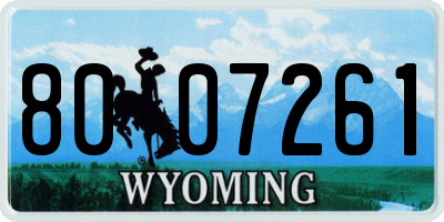 WY license plate 8007261